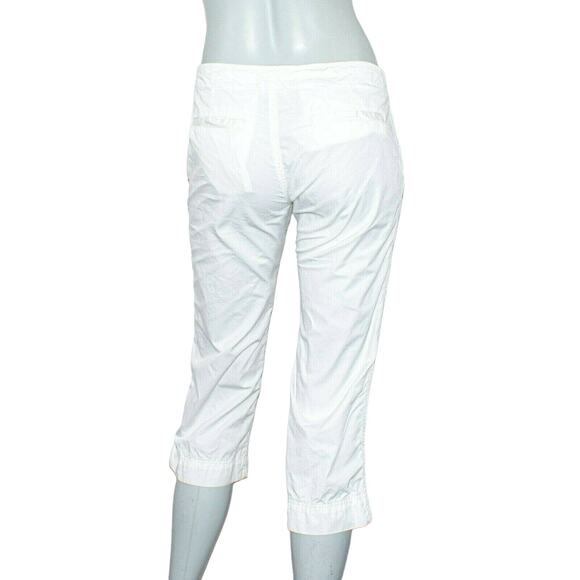 NILI LOTAN Cropped Drawstring Pants White Cotton Made in USA 28w size 2 - Picture 4 of 9